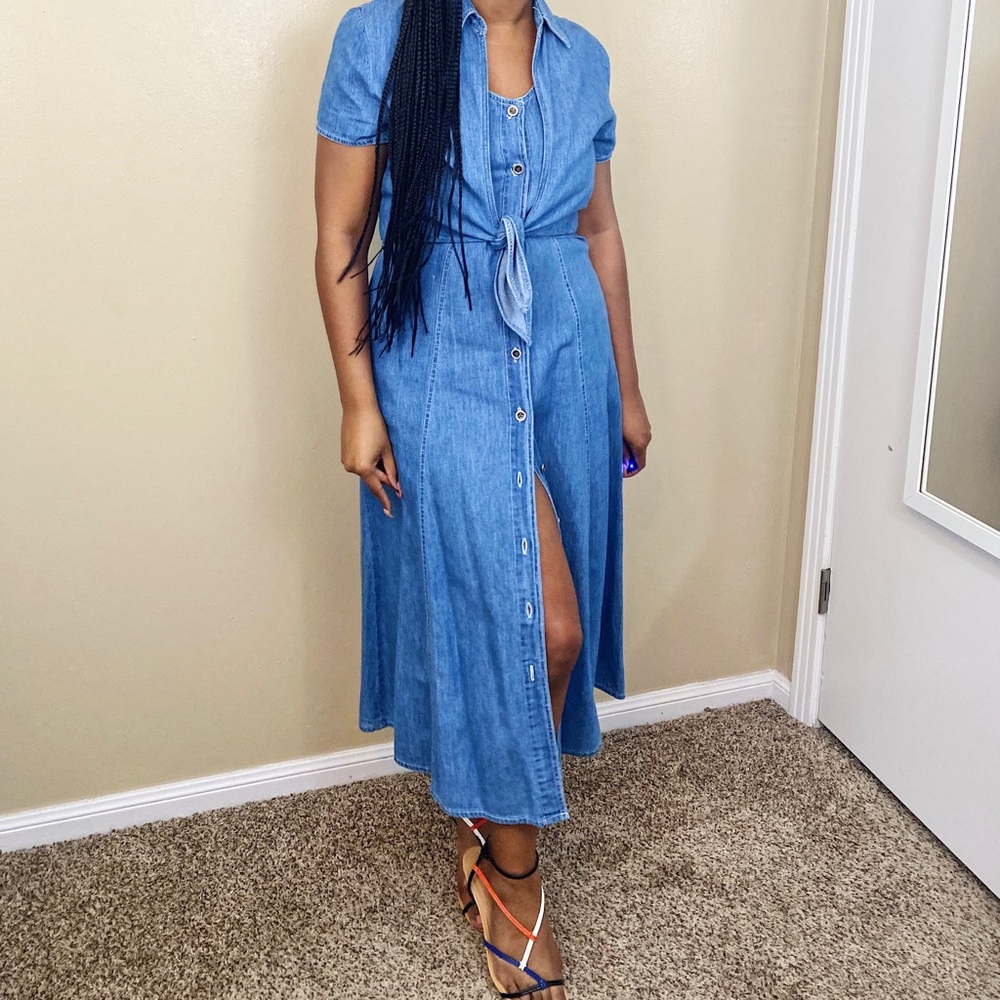 Button-up Denim Dress - Size Small
